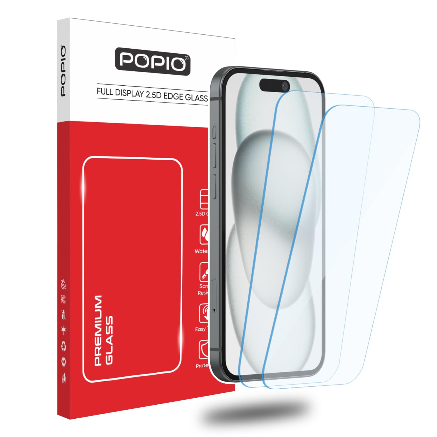 POPIO Borderless Military-Grade Gorilla Tempered Glass for iPhone 15/ iPhone 16 / iPhone 14 Pro (Transparent) Case Friendly Full Screen Coverage with Installation Kit, Pack of 2-image-32