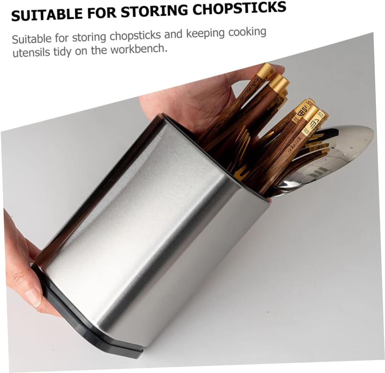 SOLUSTRE 2pcs Multi Function Cutlery Holder Spoon and Chopstick Organizer for Kitchen Counter Elegant Design for Mess Cooking Space