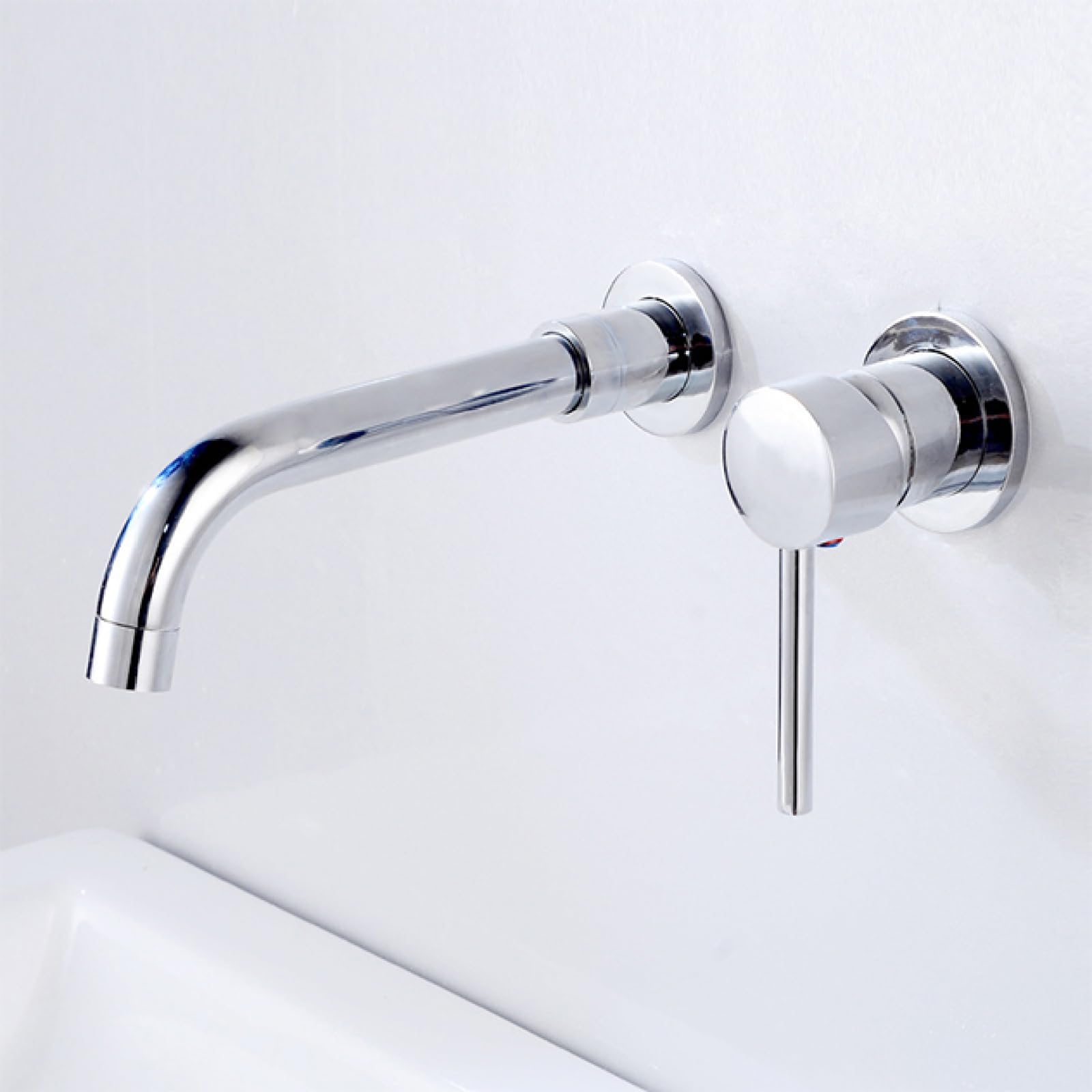 Robinet de lavabo bec pivotant 360 mitigeur mural eau chaude et froide