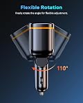 6 in 1 Cigarette Lighter Adapter with PD45W Charging, AKAARI 145W Car Charger Adapter, 24V/ 12V Cigarette Lighter Splitter with 1 USB-C, 2 USB-A Charger and Super Fast PD45W Charging, Voltage Display