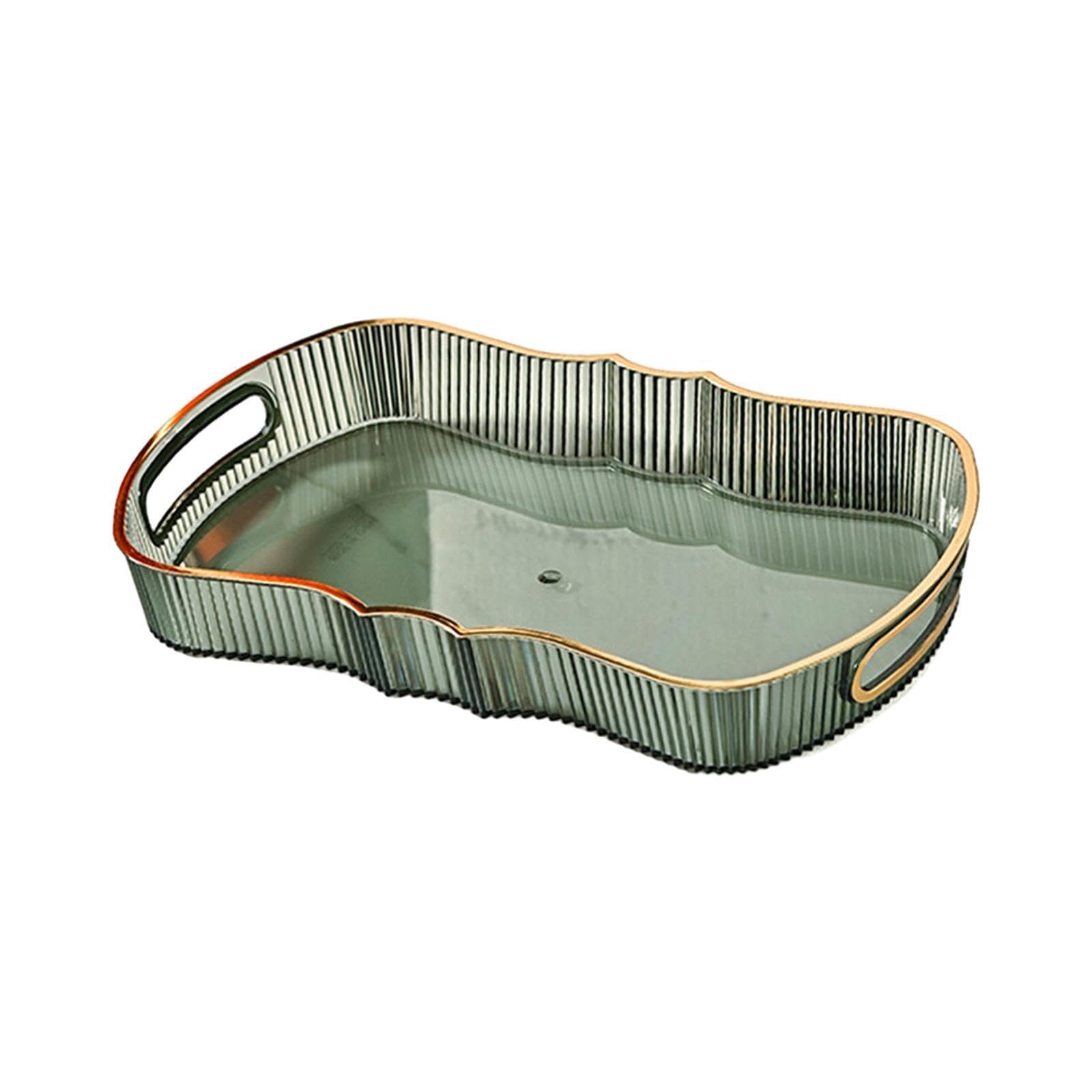 PIXZCSA Charming Rectangle Serving Tray Kitchen Fruit Dessert For Practical Daily And Gift Giving Housewarming Rectangle Serving Tray Kitchen Fruit Dessert, Green, M