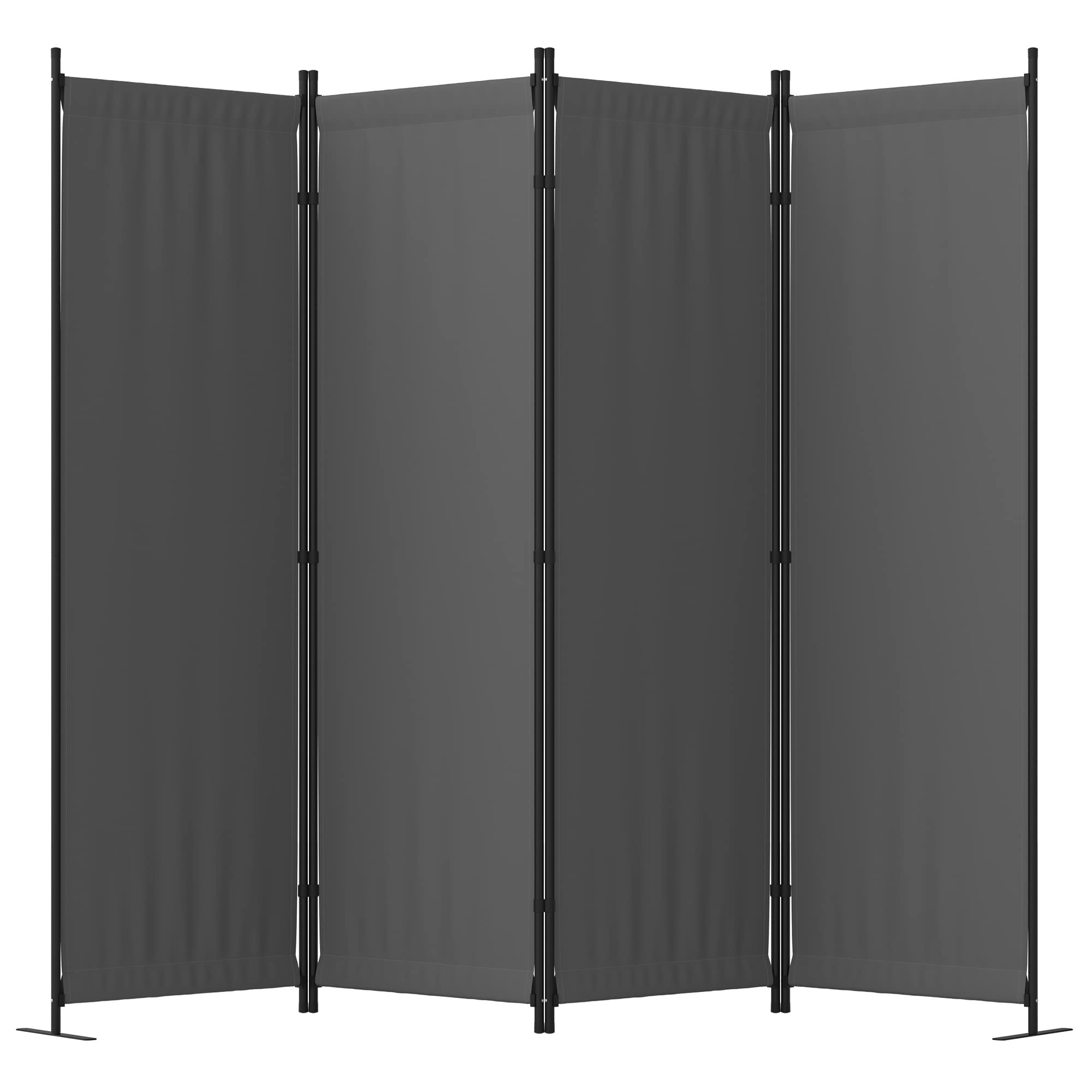 GOJOOASIS 4 Panel Room Divider Folding Privacy Screen Home Office Dorm Decor (Grey)