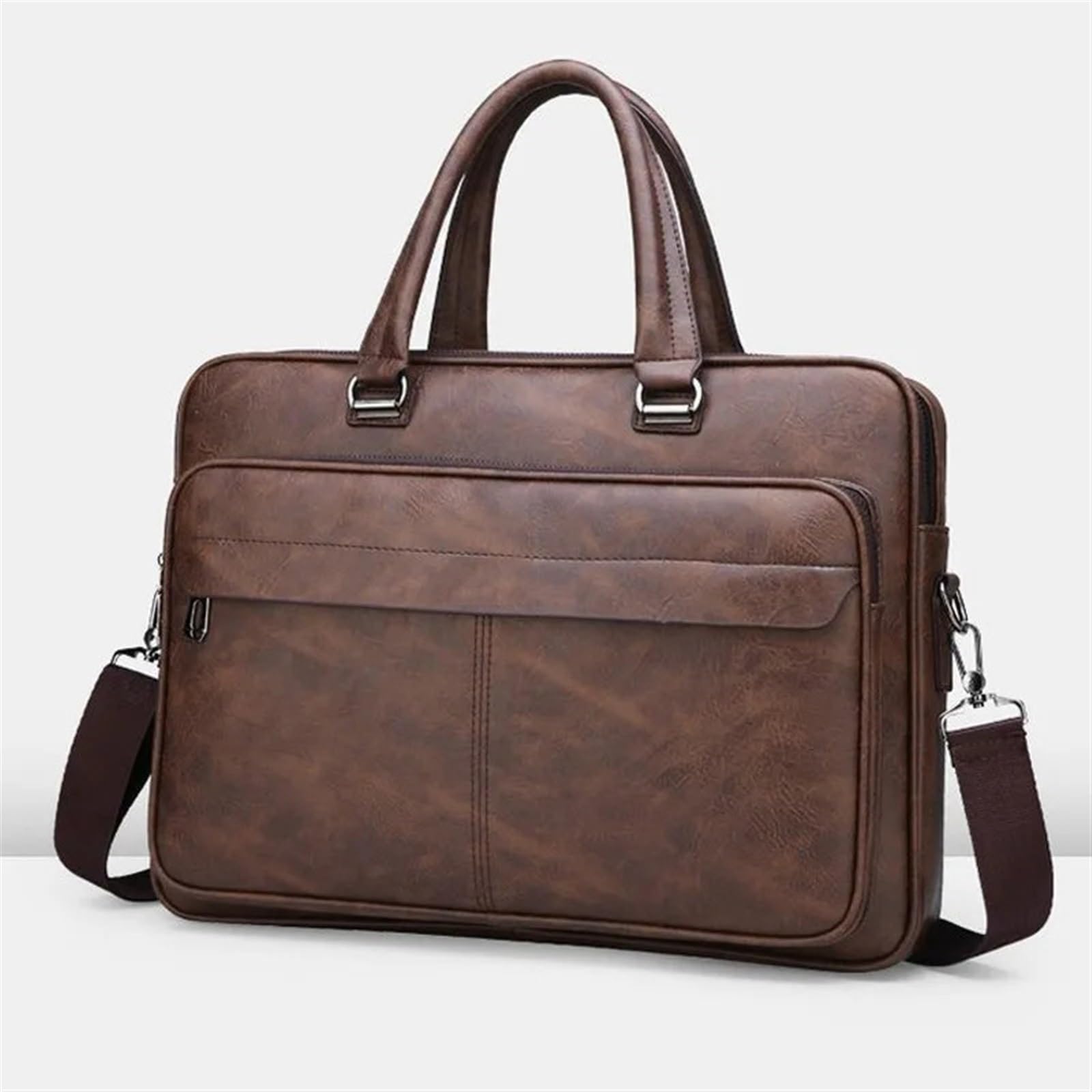 Borsa Per Pc Portatile Borsa a tracolla in pelle PU for documenti a portatile casual e impermeabile di grande capacità for valigetta da uomo