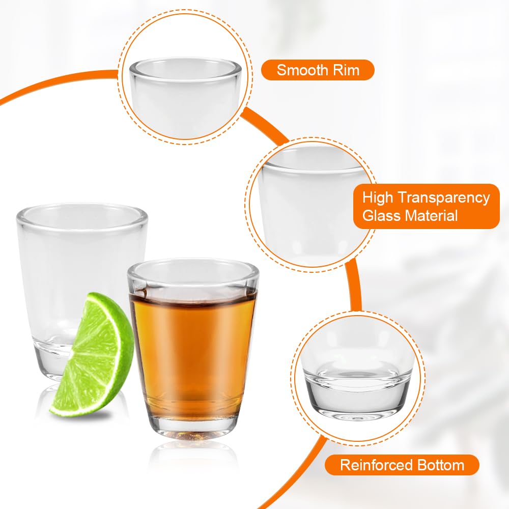 12 Bicchierini Shot In Vetro Da 32 Ml - Base Spessa, Lavabili In Lavastoviglie, Per Liquori E Cocktail