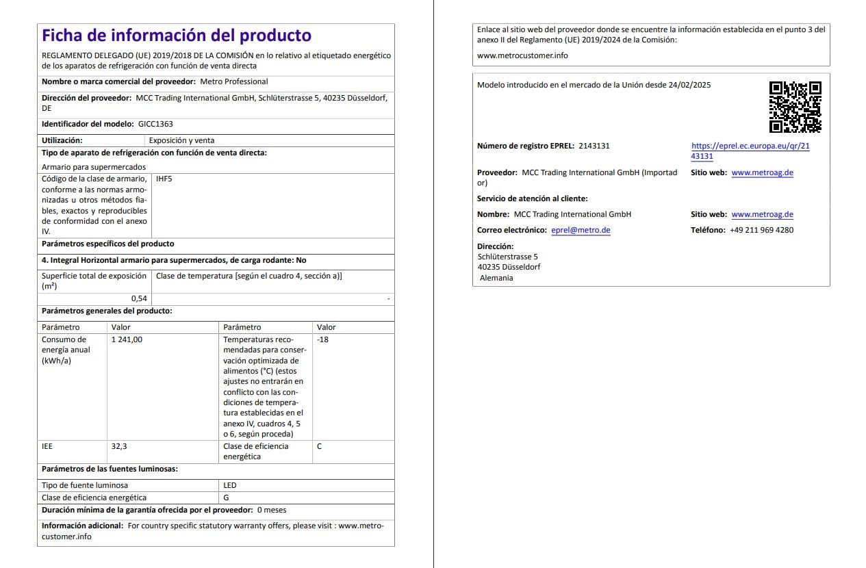 METRO Professional Vetrina Congelatore a Pozzetto GICC1363, 315L, 5 Cestelli, 4 Ruote, Funzione di Congelamento Rapido, Serratura
