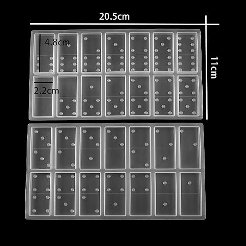 Miniatura 2 de Moldes de silicona de dominó hechos a mano, accesorios de joyería, fabricación de resina epoxi artesanal, cabujones, dijes de tablero de bricolaje