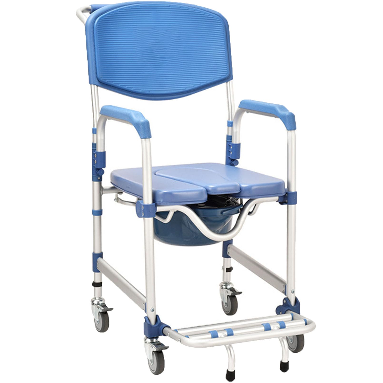 Folding Toilet Chair with Toilet Bucket, Folding Toilet Chair, Toilet Chair with Armrest and Toilet, 150kg Load Capacity, for Elderly, Disabled