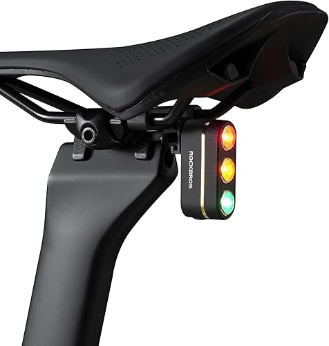 ROCKBROS Luz trasera de bicicleta recargable, luz trasera con detección de freno, luces traseras de bicicleta LED ultra brillantes para paseo