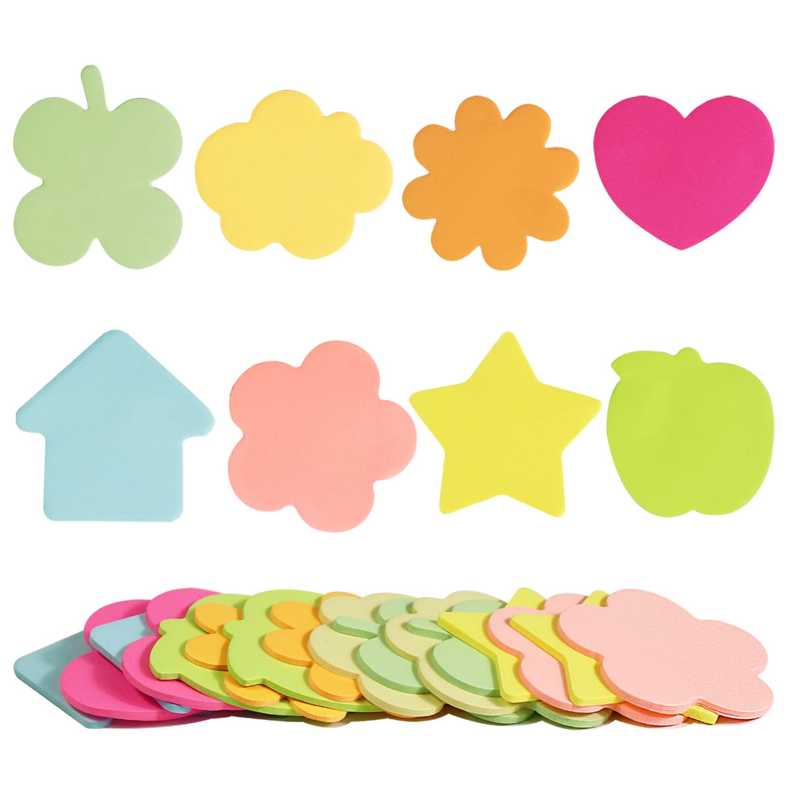 Blocs-notes autocollants mignons à offrir, papeterie créative cœur et étoile pour enfant - 8