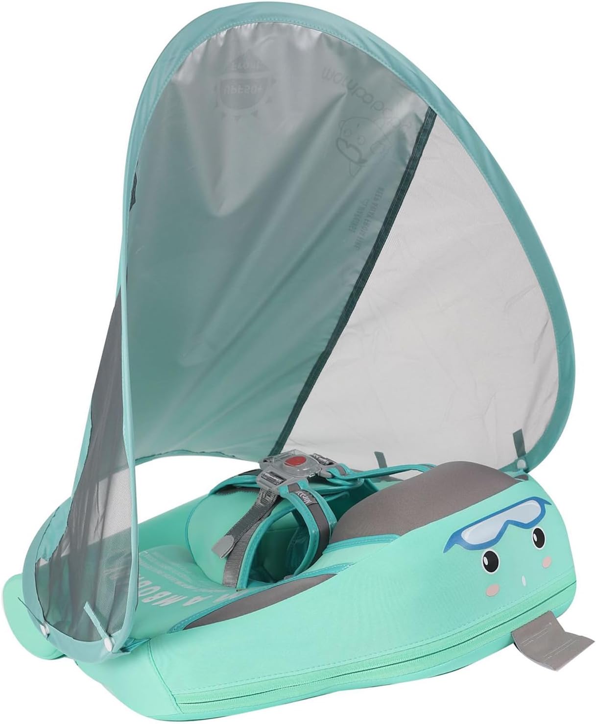 Baby Waist Floating Lying Swimming Rings Pool Toy Outdoor Floating Rings with Canopy Swimming Trainer Easy to Use Baby Waist Float