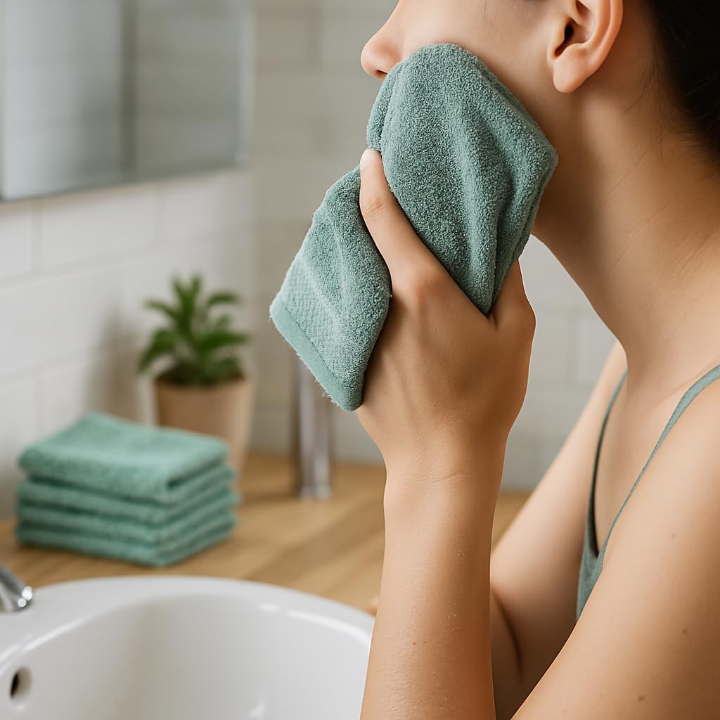 Betz 10 Piece Wash Mitt Set Premium 100% Cotton 10 Wash Mitts Color fir-Tree Green