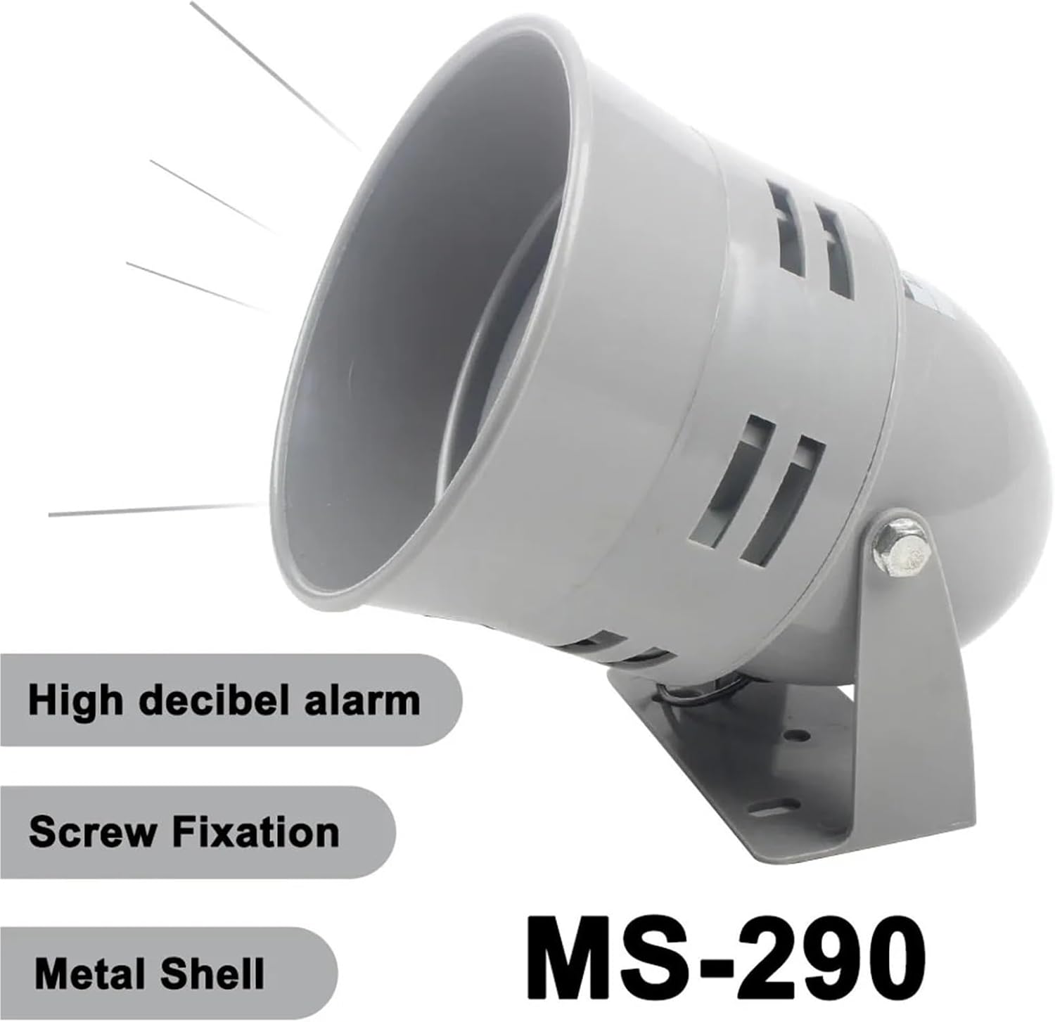 1pc 12VDC 24VDC 220VAC 110VAC Mini Plastic Motor Siren Industrial Alarm Sound Electrical Guard Against Theft MS-290(AC 110V)