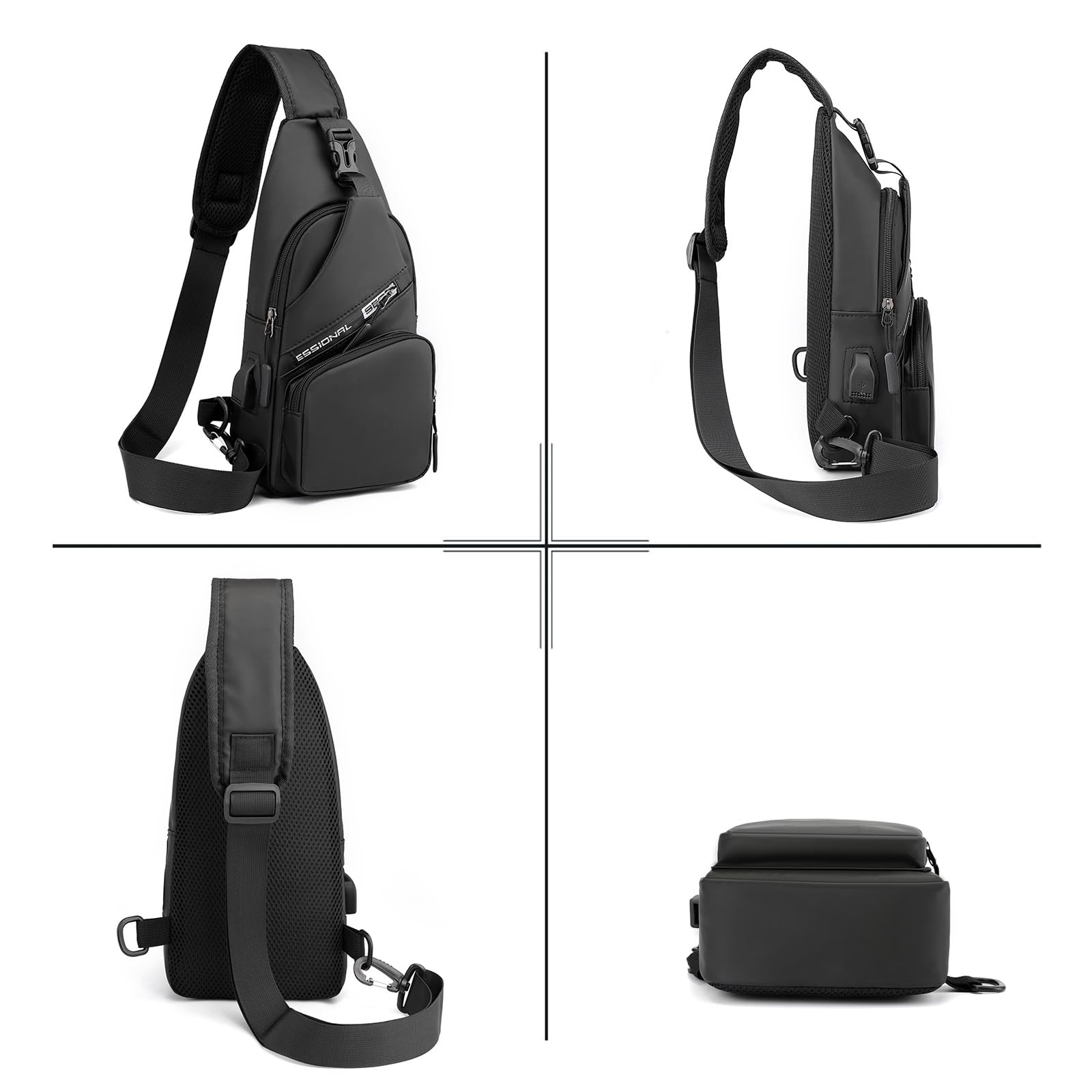 Uomo Zaino monospalla Tempo libero borsa tracolla Borsa a Spalla per Viaggio Ciclismo Lavoro Sport Bicicletta
