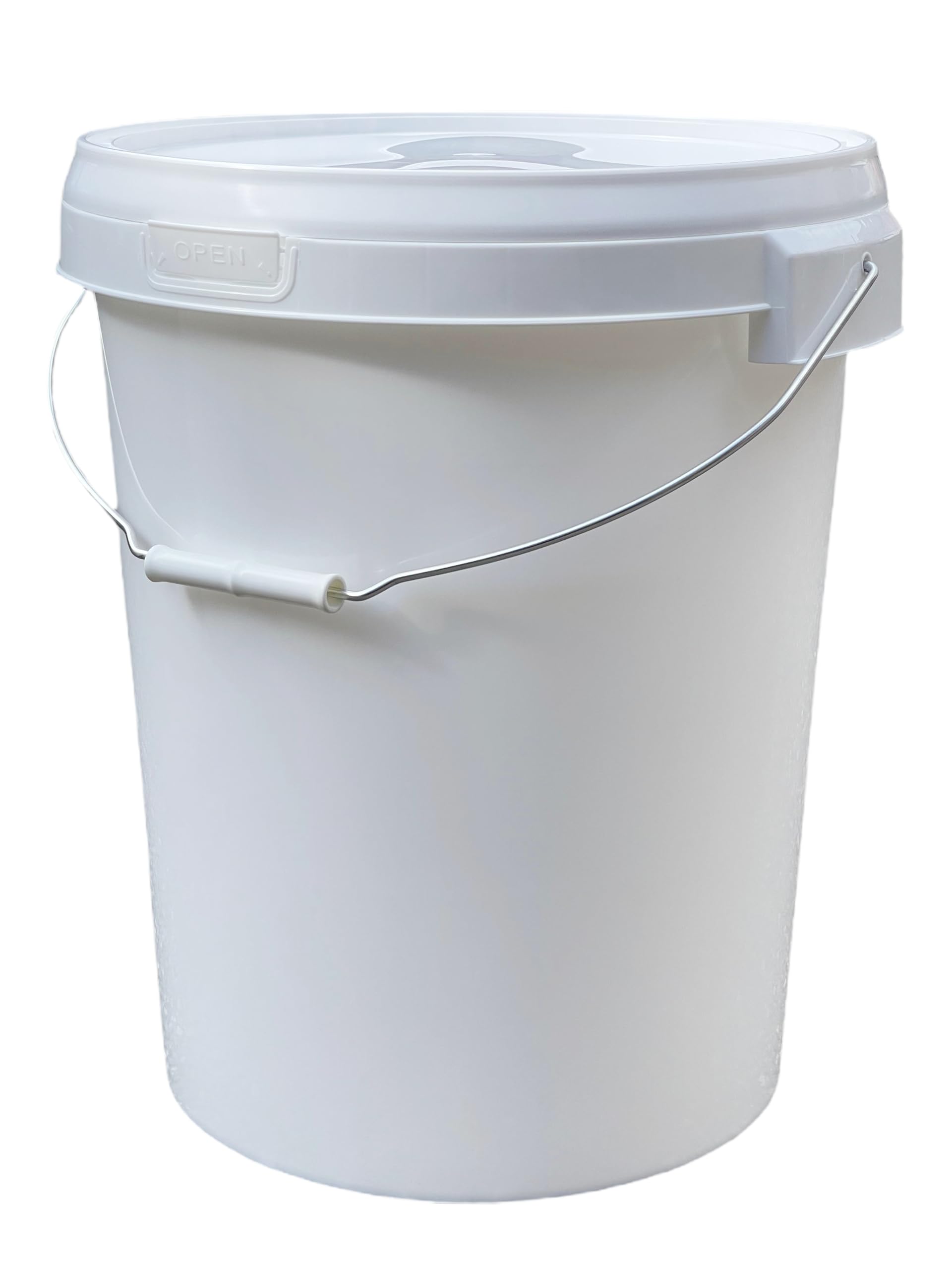 10 x 25L Plastic Bucket Pail + Handle & Lid - Heavy Duty ¦ Food Grade BPA Free ¦ Multi-use Fermentation Feed Dry Food Liquid Chemicals Hydroponics Storage Container WHITE — image 1
