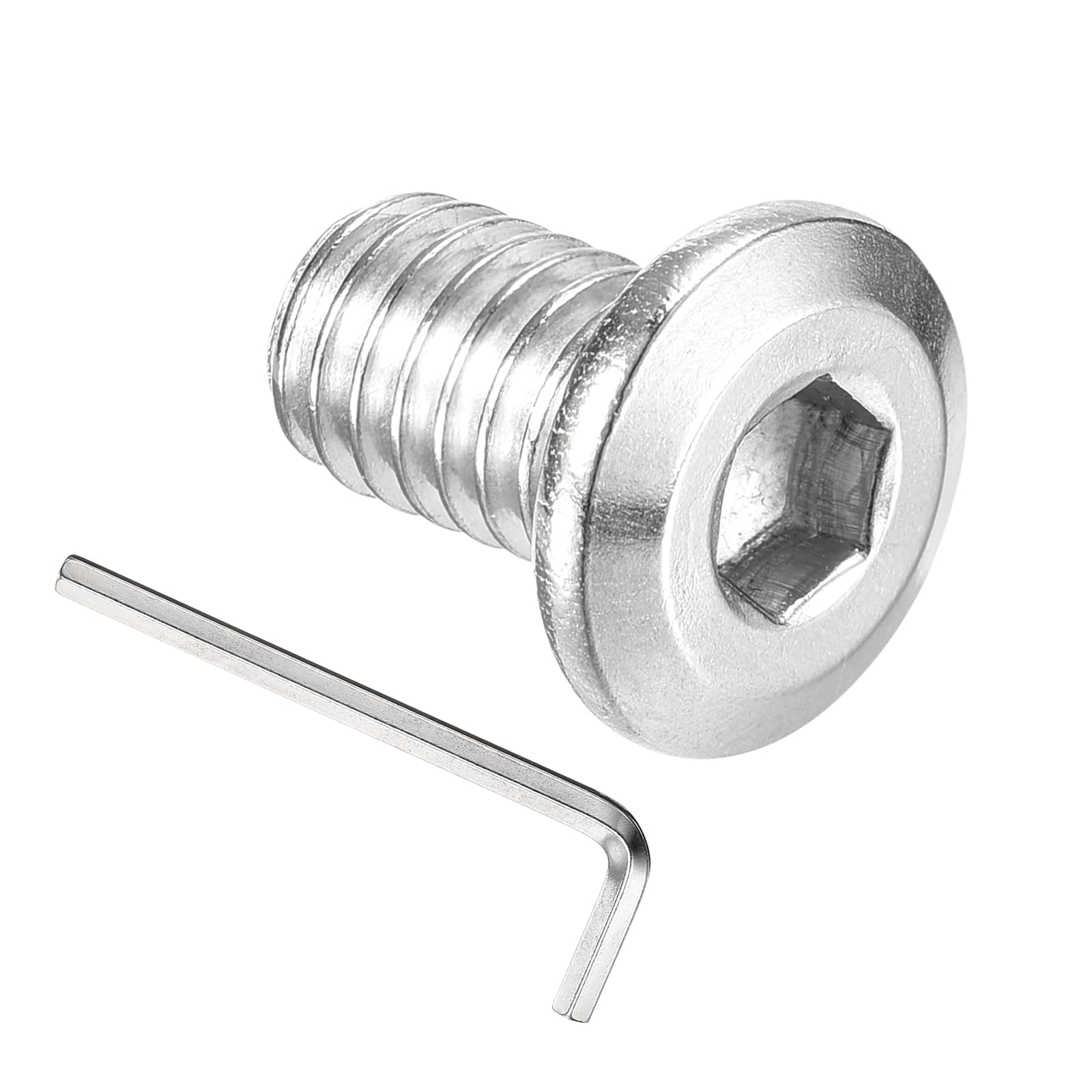 PATIKIL 5/16-18 x 1/2" Flat Head Hex Socket Cap Screw Bolt, 20PCS 304 Stainless Steel 18-8 Furniture Bolt with Hex Allen Wrench for Bed Repairs Ship Assembly Mechanical Industry, Silver