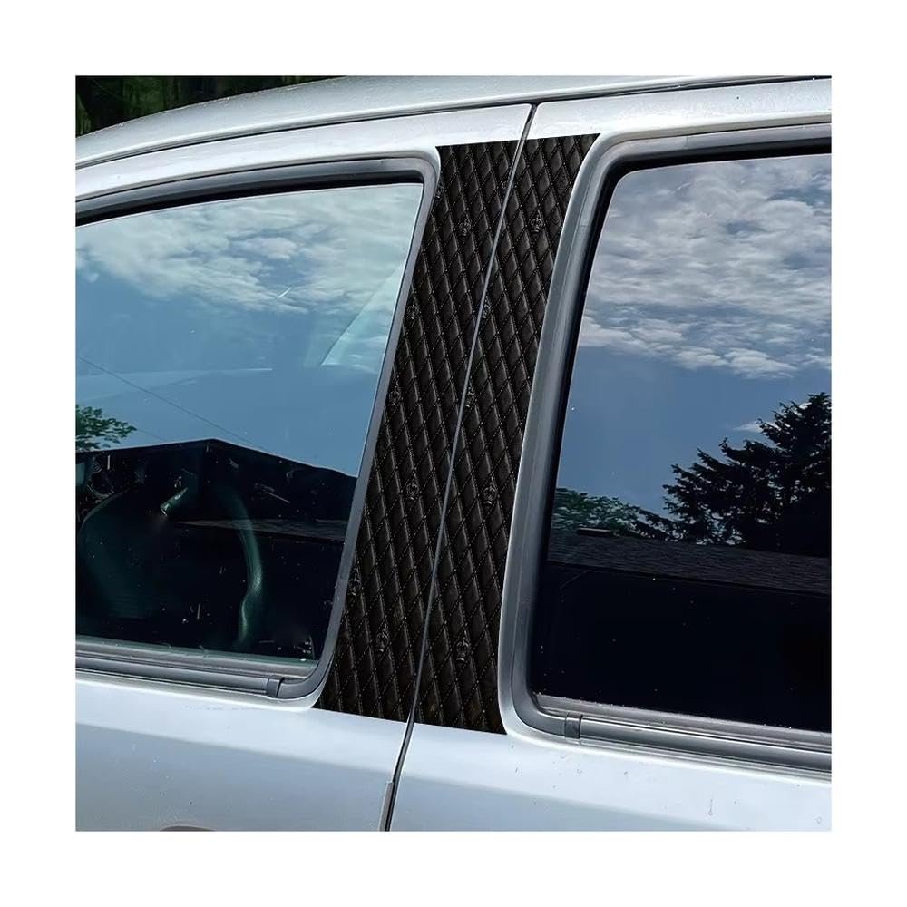 Bertdcx One Color Door Pillar Window Trim Anti Scratch Sticker Quilted Crown Glossy Material Protective Film Auto Parts