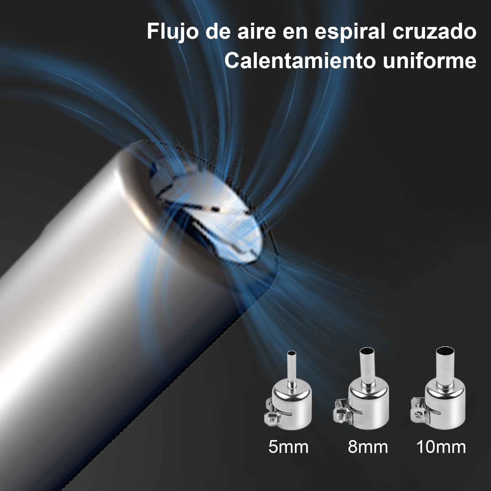 2 en 1 Conjunto de Estación de Soldadura 760W, Pantalla Digital 180-500°C Soldador +Pistola de Aire Caliente 8586D, Herramienta de Desoldadura Y Reparación, para Componentes Electrónicos