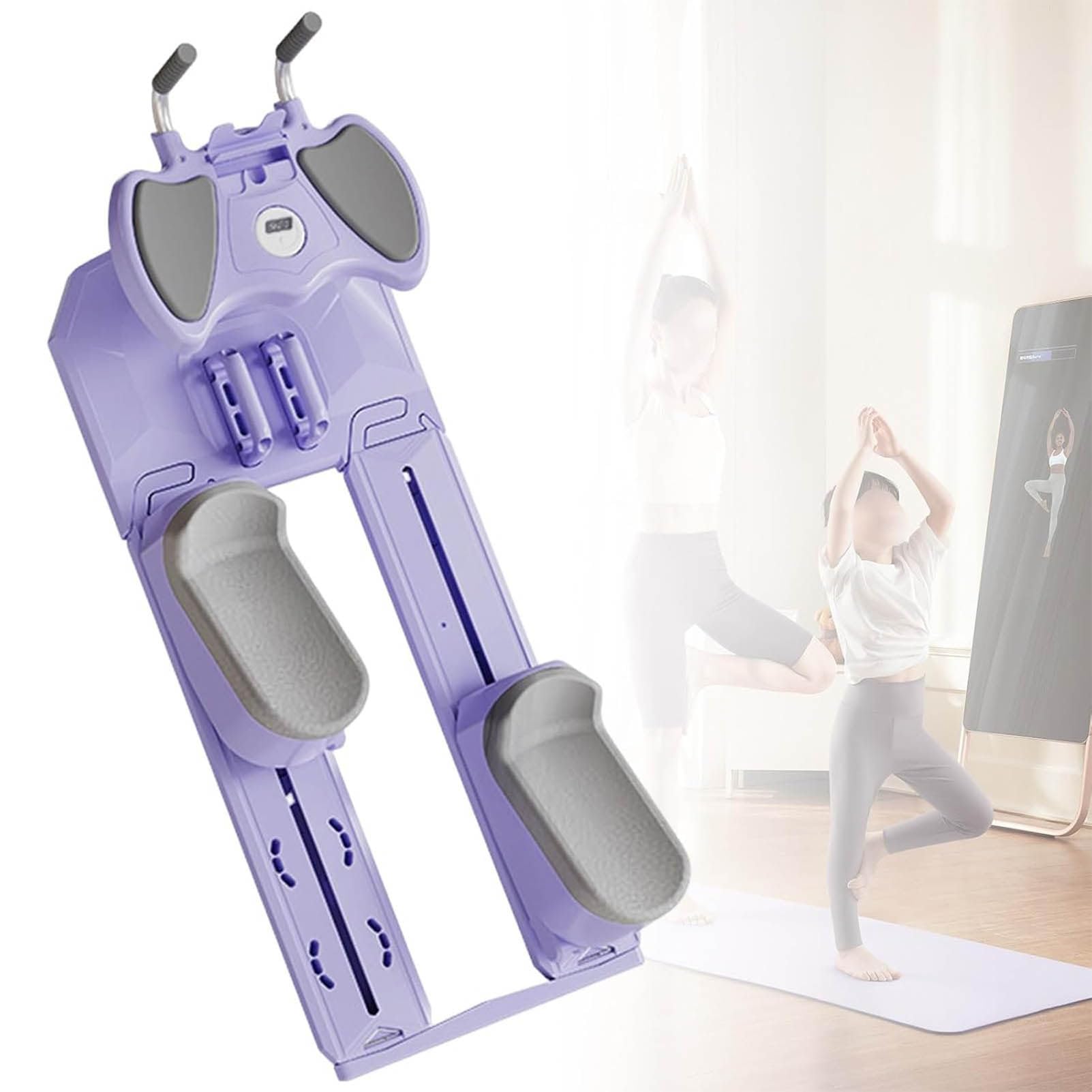 LJLYYDS Crawling Training Machine Noiseless Spine Twist & Stretch Trainer with LED Counter 3 Adjustable Height,xercise Equipment for Lower Back Pain Purple