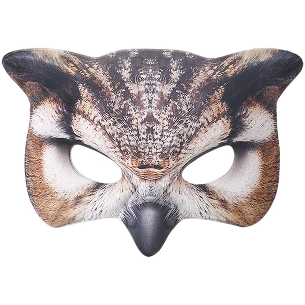 Hrippy Owl Cosplay Mask Realistic Animal Masquerade Masks Fake Owl Mask Scary Half Face Mask for Halloween Party Carnival