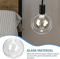 Vista 2 de DOITOOL Pantalla de lámpara de cristal G9 con forma de globo transparente y roscada, cubierta de protección de bombilla de repuesto para techo