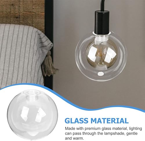 Miniatura 2 de DOITOOL Pantalla de lámpara de cristal G9 con forma de globo transparente y roscada, cubierta de protección de bombilla de repuesto para techo