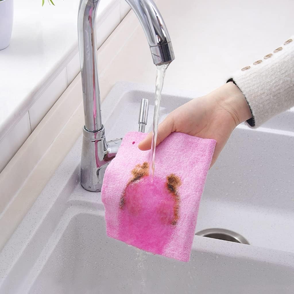 Kitchen Cleaning Cloth Anti-Grease Rags Thicken High Absorbent Dishcloth Microfiber Wipe Table Towel for