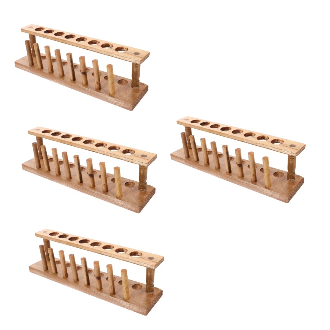 ULTECHNOVO 4piezas Soporte De Madera Para Tubos De Ensayo Rack Portátil Para Laboratorios y Experimentos Científicos