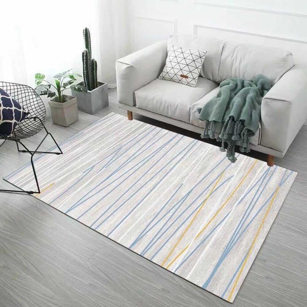 Tapis antidérapant enfant 200x300cm bleu résistant aux taches
