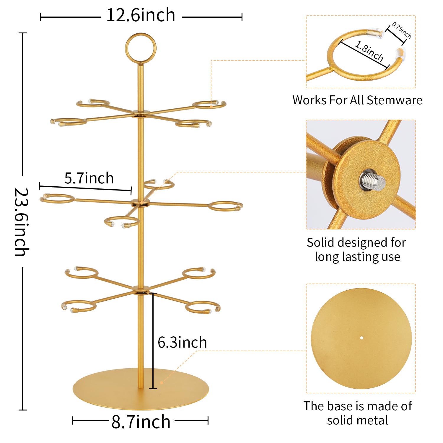QPIX Champagne Tower - 12 Glass Holder for Parties -8 QPIX Champagne Tower - 12 Glass Holder for Parties -8