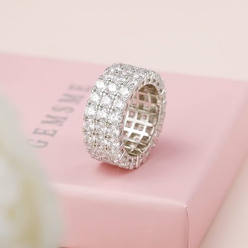 Miniatura 6 de Gemsme Juego de 4 collares de tenis chapados en oro amarillo de 18 quilates, pulsera, pendientes, 3 filas