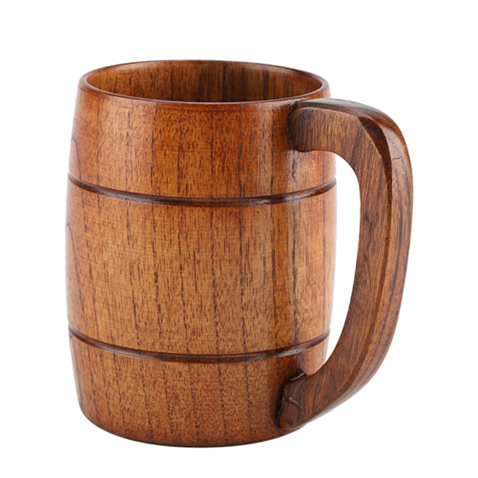 Boccale di Birra in Legno, Boccale di Birra in Legno Naturale Boccale di Birra Retrò Grande Capacità Boccale Classico Medievale con Manico Whisky Caffè Tè Regalo Uomo Accessori Bar Vintage