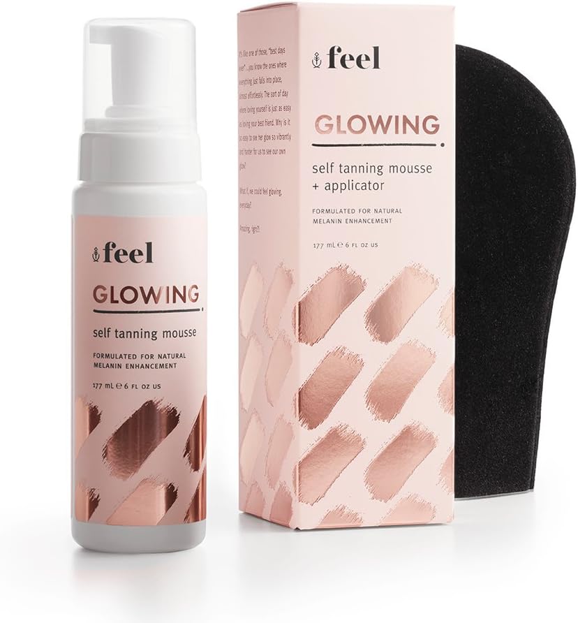 Feel Glowing Self Tanning Mousse 6oz + Applicator Mitt