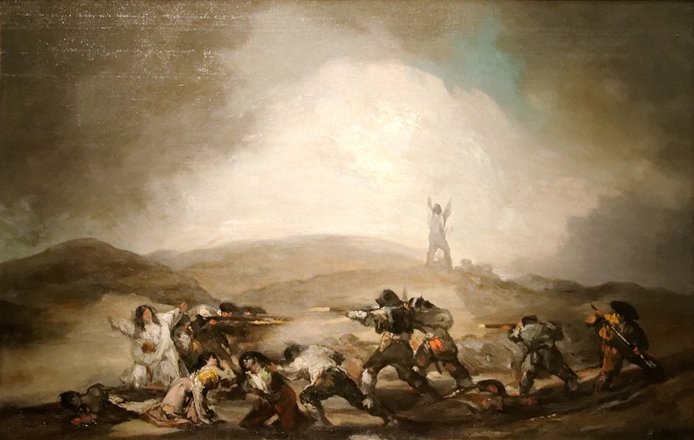 Cuadro histórico de Francisco de Goya para decorar despachos con marco marrón