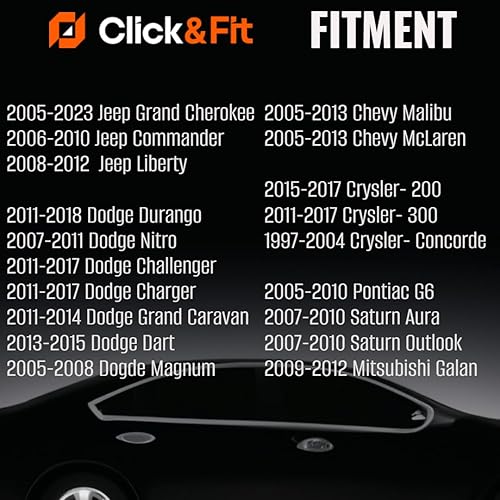 Miniatura 10 de WS - Boquillas de arandela de repuesto para 11-17 Crysler 300, 11-14 Dodge Grand Caravan, 11-17 Jeep Grand Cherokee  Reemplaza OEM # 68269108AA Kit