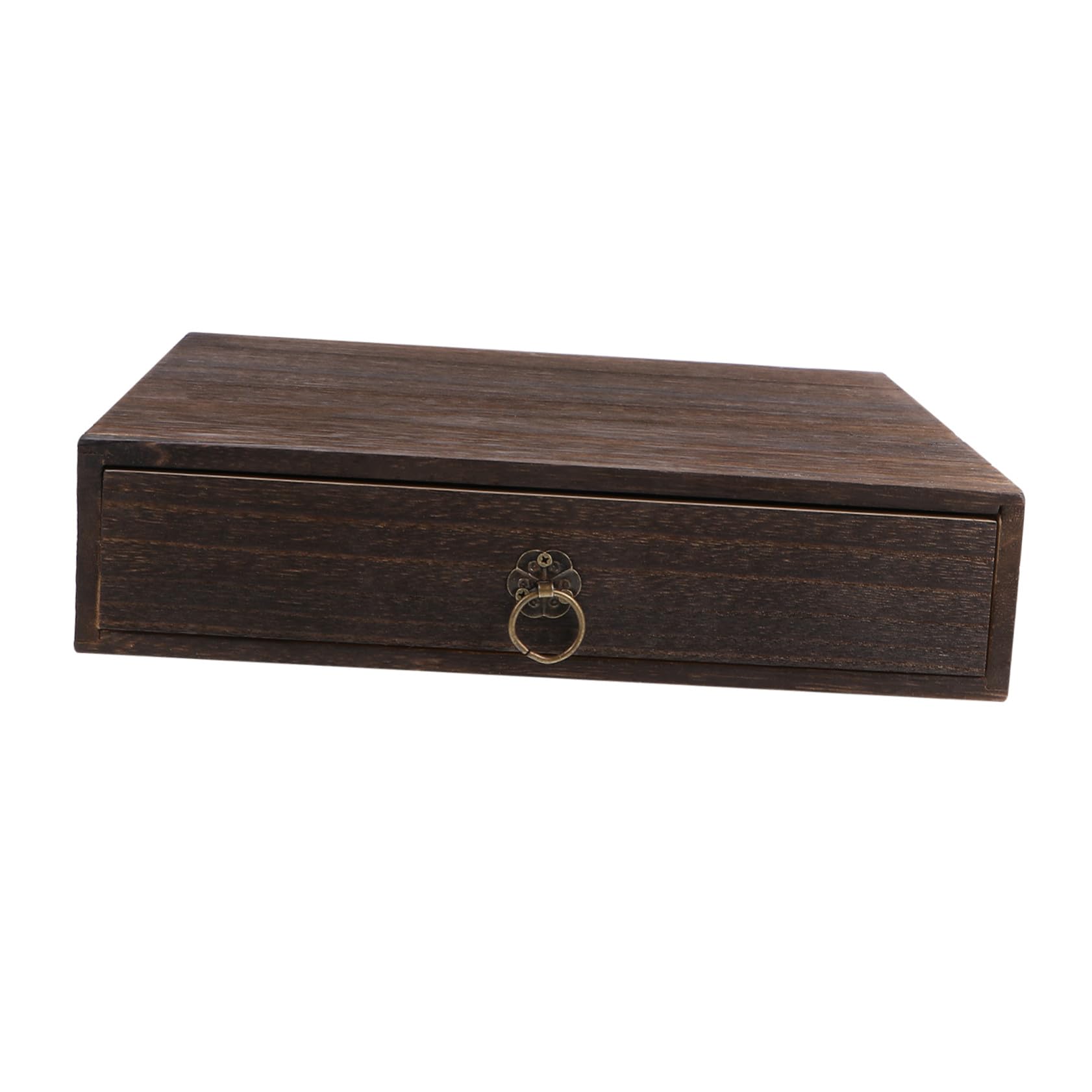 Caja Organizadora de Escritorio de Madera Maciza Cajón Individual Vintage para Papelería y Oficina Organizador Práctico para Escritorio Decoración Funcional para Hogar