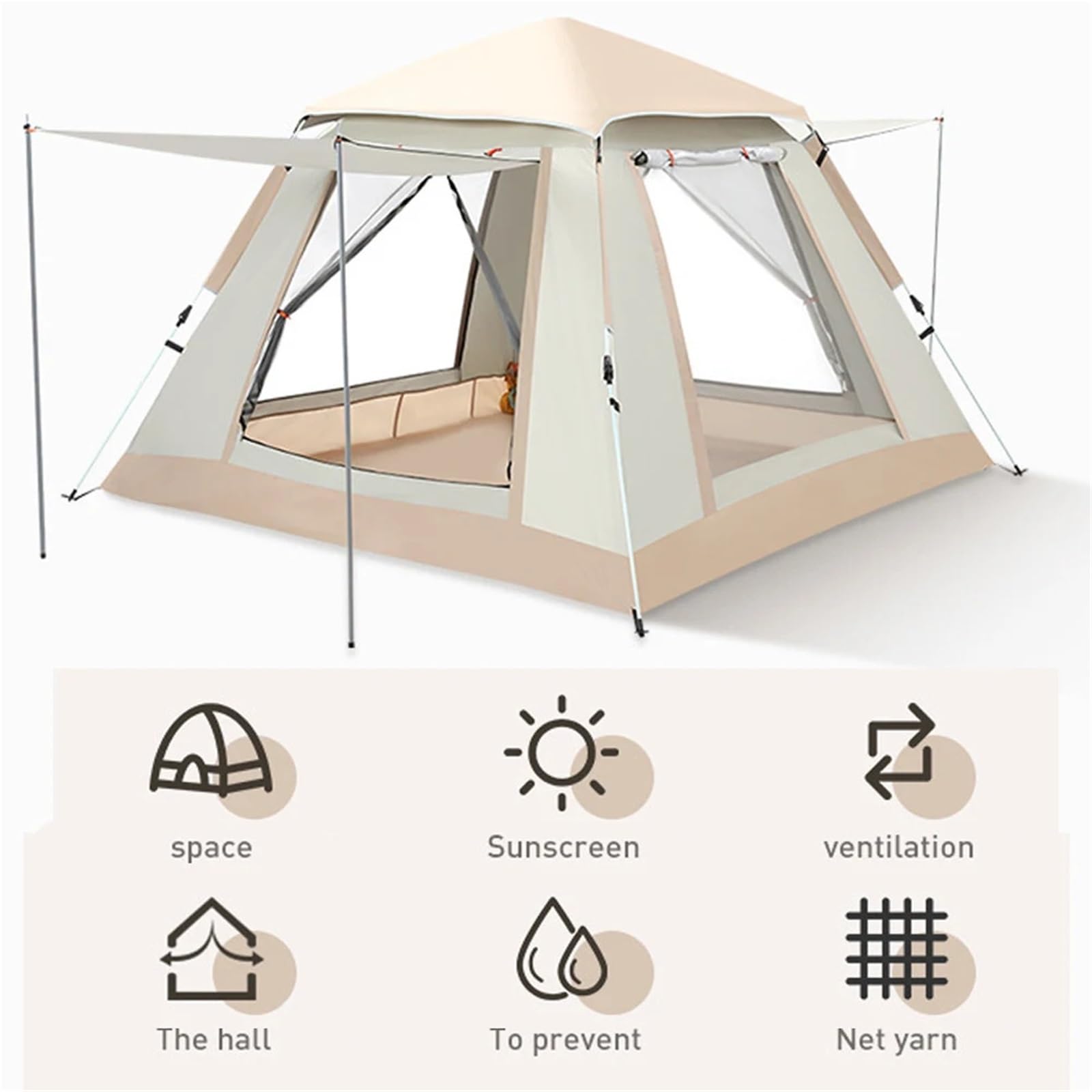 Tente De Peche Tente de Camping de Voyage Autonome en Plein air, Ouverture Rapide Automatique, abri Solaire de pêche résistant à la Pluie et au Soleil
