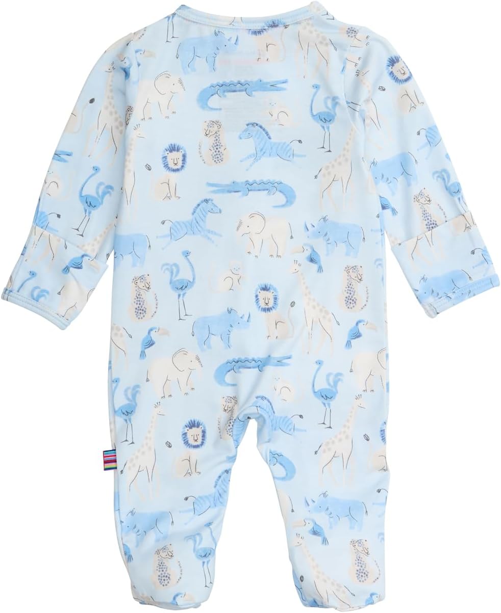 Magnetic Me Boys Modal Magnetic Baby Footie Pajamas | Silky Soft Modal Fabric | Baby Sleepers
