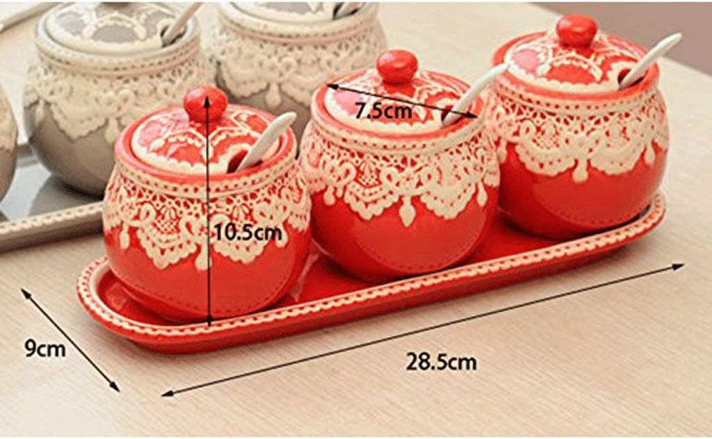 Ceramic Condiment jar Condiment Jar Condiment Bottles - with Seasoning Tank Steel Seasoning Bottle Seasoning Box Glass Salt Pot Kitchen Ceramic Jars