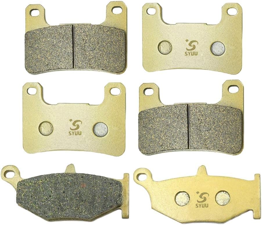 S SYUU High-Performance Reliable Motorcycle Front Rear Brake Pads Set Compatible with Suzuki DL 1000 2014 2015 2016 2017 2018 GSXR 600/750/1000 GSX 1300 R Hayabusa - Easy Installation FA379F FA419R