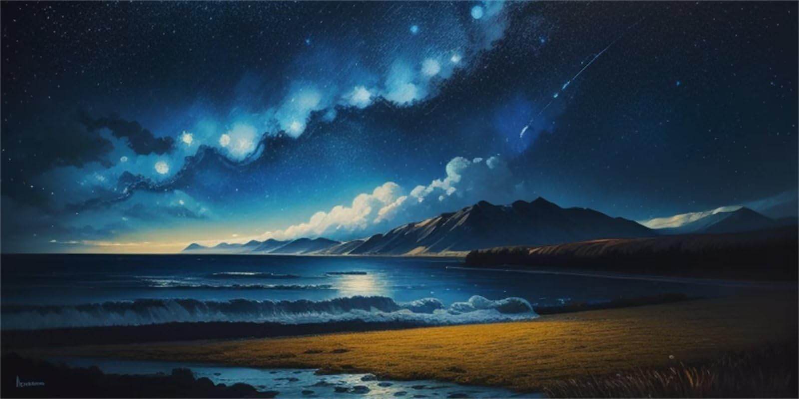 Kit Complet Peinture Diamant Strass | Toile 5D Artisanat Géant Paysage Marin Lumineux
