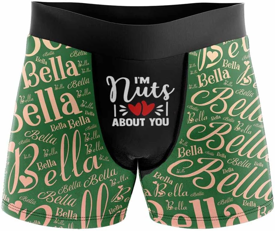 Custom Multi Colorful Name with Boxer Briefs for Men Peronalized Underwear Panties Gag Gift for Boyfriend Husband