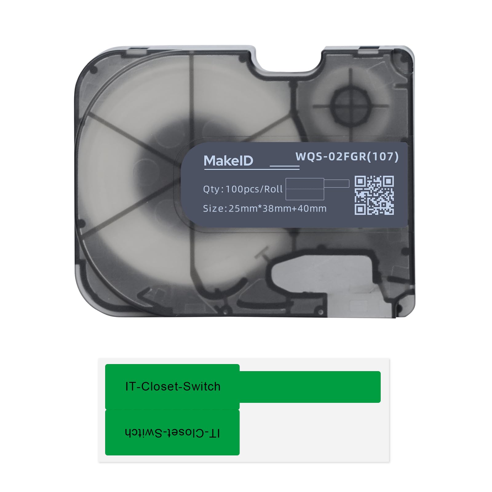 MakeID P31S P-Flag Matte Polypropylene Labels with Ribbon Label, Indoor Outdoor Wire and Cable, DataCom Labeling