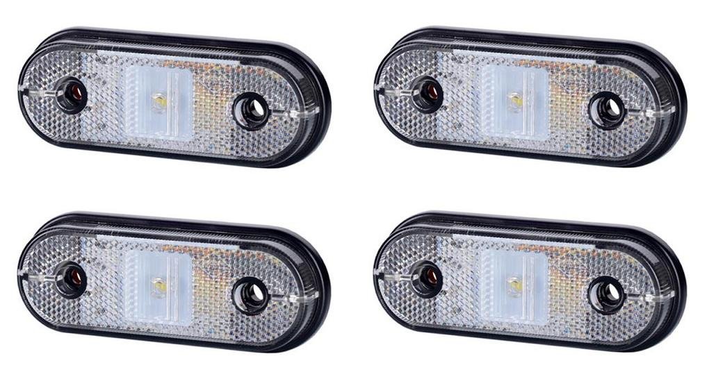 24/7Auto 4x LED 10-30V bianco contorno angolo luci marcate E per camion, rimorchio, camper, roulotte, telaio