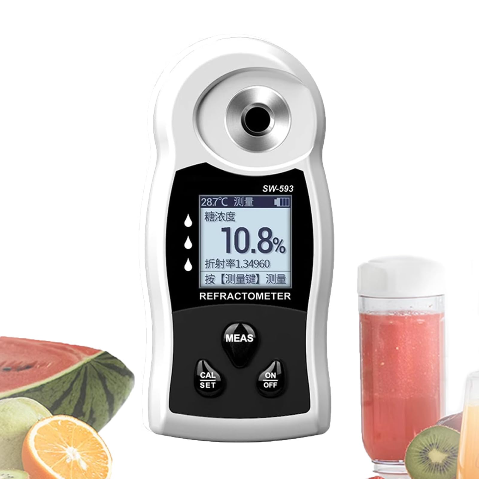 Brix Rifrattometro Digitale 0-32%/0-50%, Compensazione Automatica Temp, Misuratore di Zuccheriera per Frutta, Vino, Birra