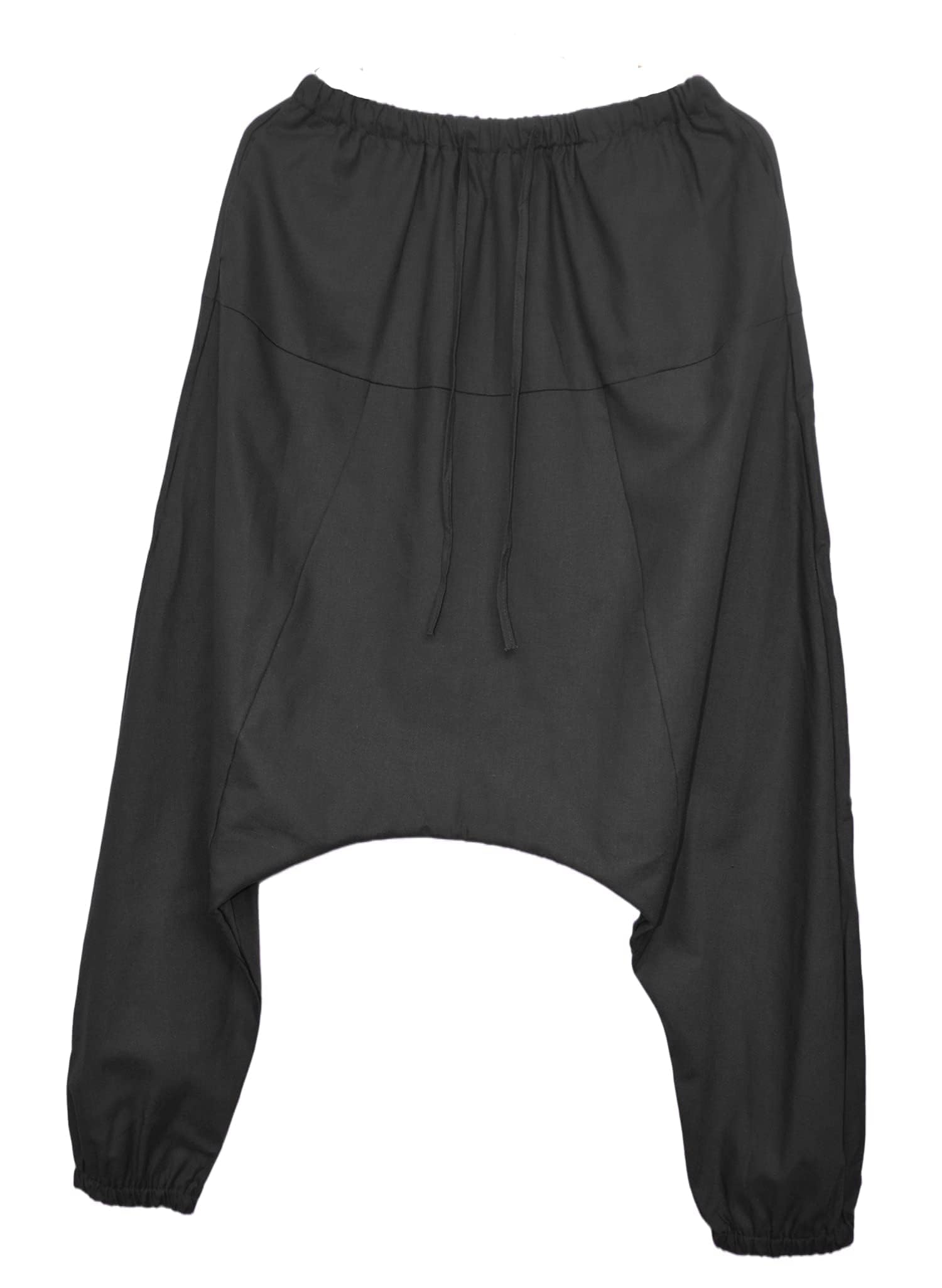 AITFINEISM, Pantaloni harem da uomo, comodi, con vita elasticizzata, alla moda, in tinta unita, casual, in stile hippie, per yoga