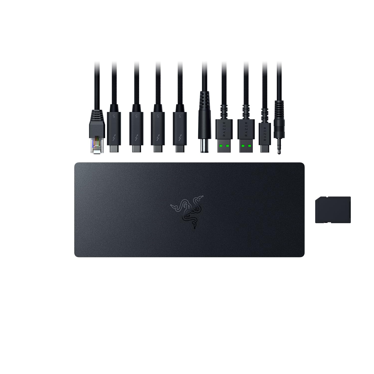 Razer Thunderbolt 5 Dock Chroma - Station d'accueil 11 Ports USB-Thunderbolt - 3X DisplayPort USB-C - Ethernet - Passthrough 140W - Carte SD/UHS - 3X USB - Extension M.2 - Prise UE - PC/Mac | Noir