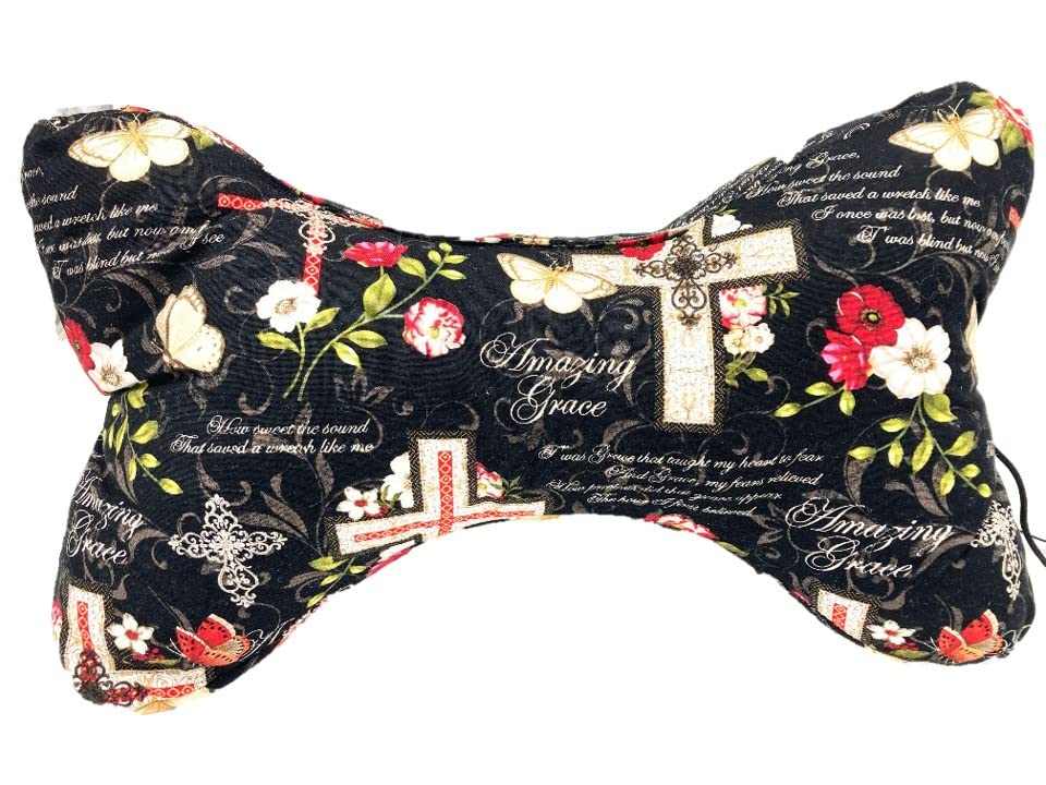 Unique & Fun Cotton Print Neck Bone Pillow - Home Made in Texas USA - So Special & Soft & Comfy (Amazing Grace)