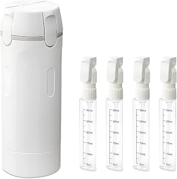 4 in 1 Travel Dispenser Bottle, 4-in-1 Refillable Travel Dispenser Bottles, 4 Pack 30ML Travel Bottles for Toiletries, 2026 New Portable Travel Containers for Shampoo Lotion Conditioner White