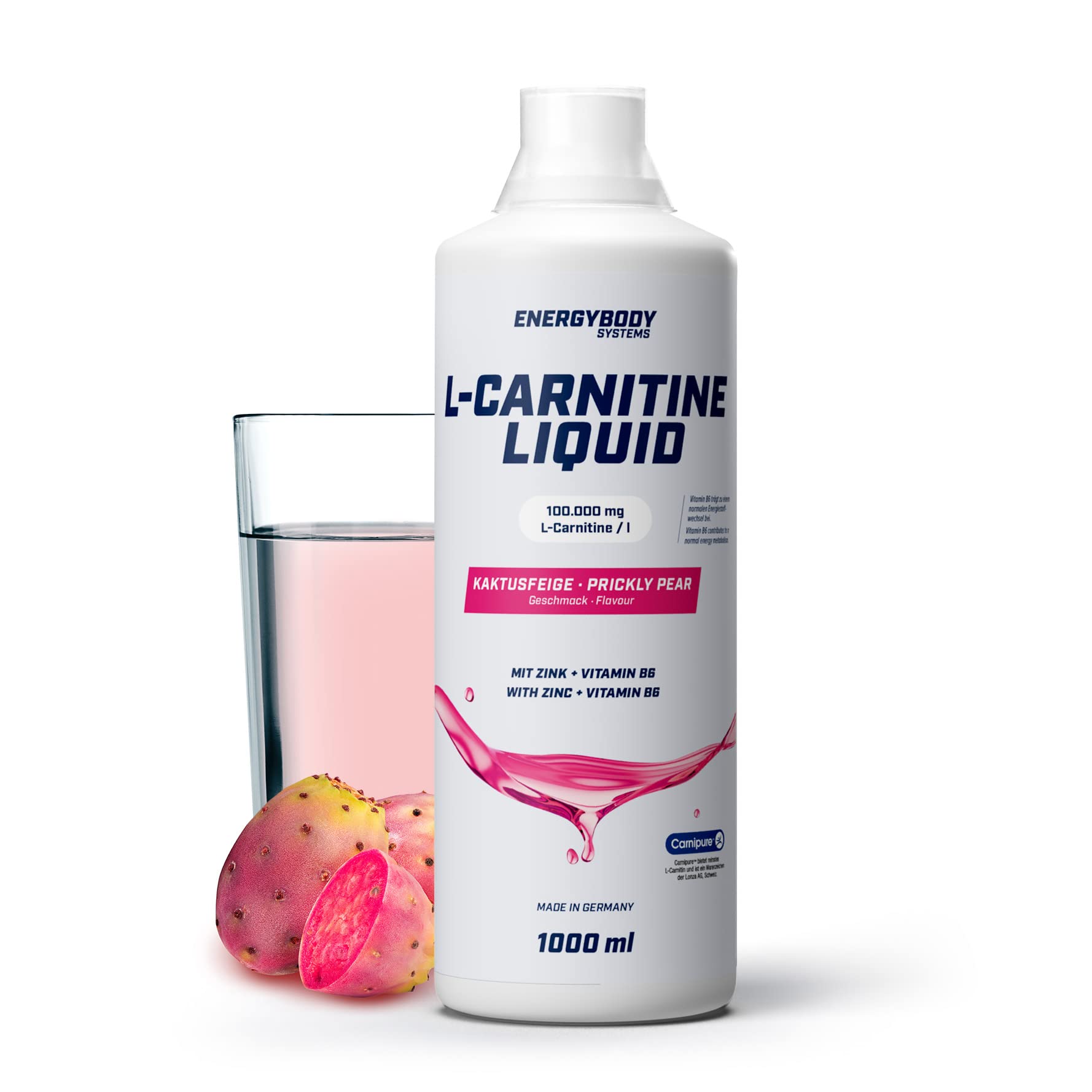 Energybody L-Carnitine Liquid mit Zink, hochdosiert 100.000 mg/Liter,  flüssig, mit Dosierbecher, Carnipure Qualität, 1000 ml, Kaktusfeige  Geschmack… : Amazon.de: Drogerie & Körperpflege