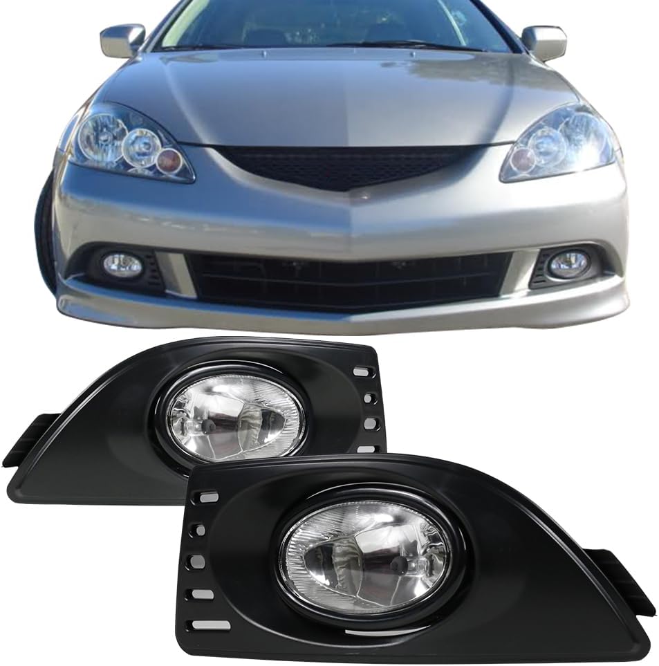 IKON MOTORSPORTS Fog Lights Compatible With 2005-2007 Acura RSX, Front Bumper Clear Fog Lamps Left Right